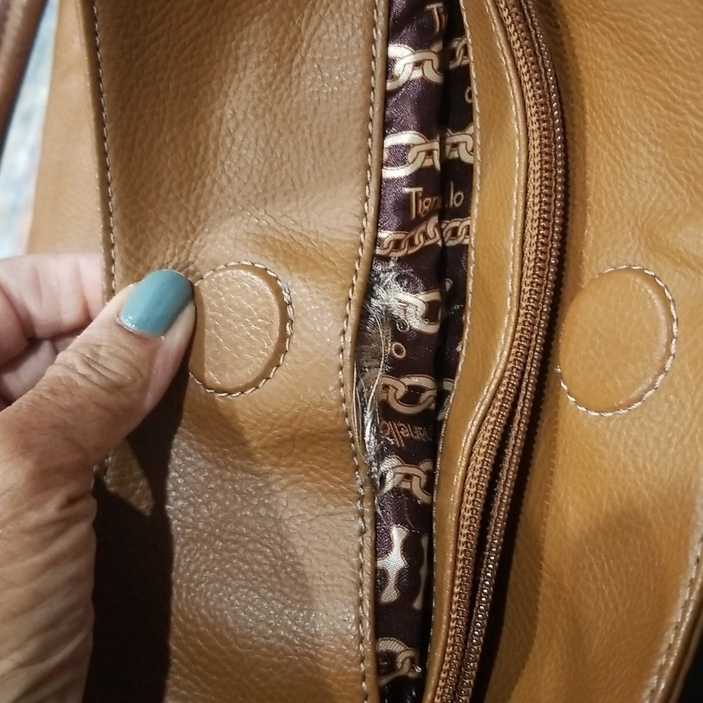 Tignanello purse, 16" w x 9". Beautiful Carmel color. - Picture 4 of 4
